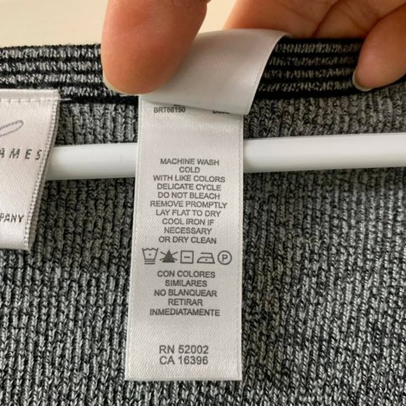 🌷3 for$25🌷Emma James, US M, Grey Bow Detail 3/4 Sleeve Square Neck Knit Top - Picture 9 of 9